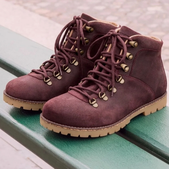 Birkenstock Shoes - BIRKENSTOCK Jackson Hiker Mountain Boots - Burgundy Suede